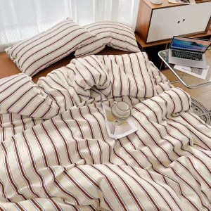 Nordic Sling Bed 150 Bedding Sets Stripes Duvet Cover Set Quilt Cover Bed Sheet Quilt Sets Queen Size INS Blogger Comforter Sets